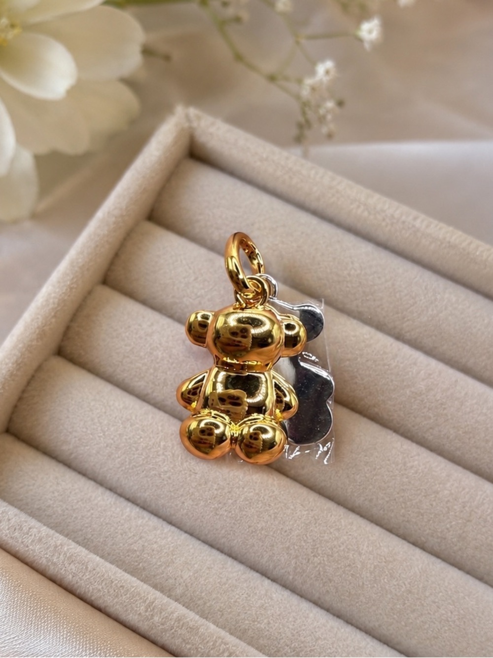 New!!!🆕 Gold and Silver Bear 1.6 CM  Pendant sterling silver 925